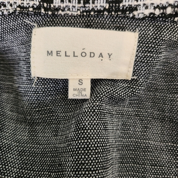 MELLODAY ANthropologie Black and White Houndstooth Blazer - Picture 7 of 9